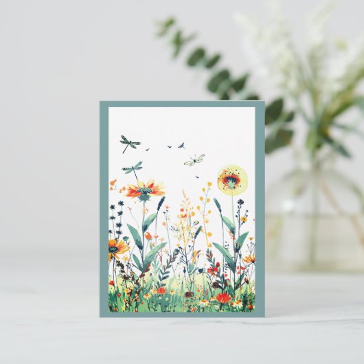 Kleurrijk | Wildbloemen Briefkaart (Staand voorkant)