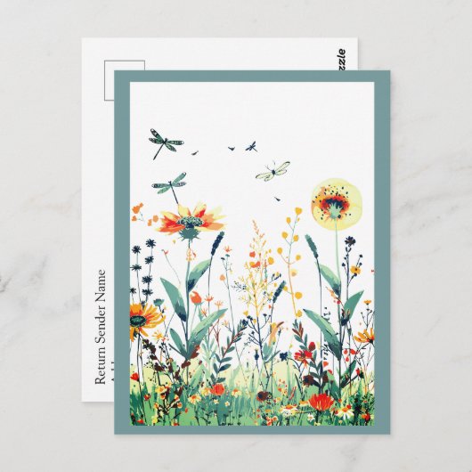 Kleurrijk | Wildbloemen Briefkaart (Voorkant / Achterkant)