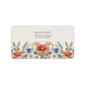 Kleurrijk Wilde Bloemen Adreslabel Etiket (Voorkant)