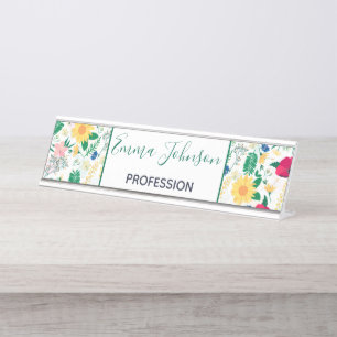  kleurrijk Wilde Floral White Design Bureau Naambordje
