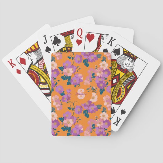 kleurrijk wilde Rozen patroon Pokerkaarten (Achterkant)
