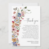 Kleurrijk Wildflower Afstuderen Bedankkaart (Voorkant)