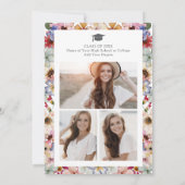 Kleurrijk Wildflower Afstuderen Bedankkaart (Achterkant)