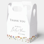 Kleurrijk Wildflower Baby shower Bedankdoosjes (Geopend)