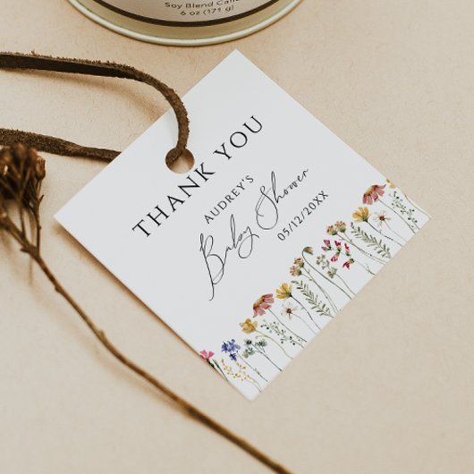 Kleurrijk Wildflower Baby shower Dank u Bedankjes Labels