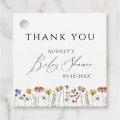 Kleurrijk Wildflower Baby shower Dank u Bedankjes Labels (Voorkant)