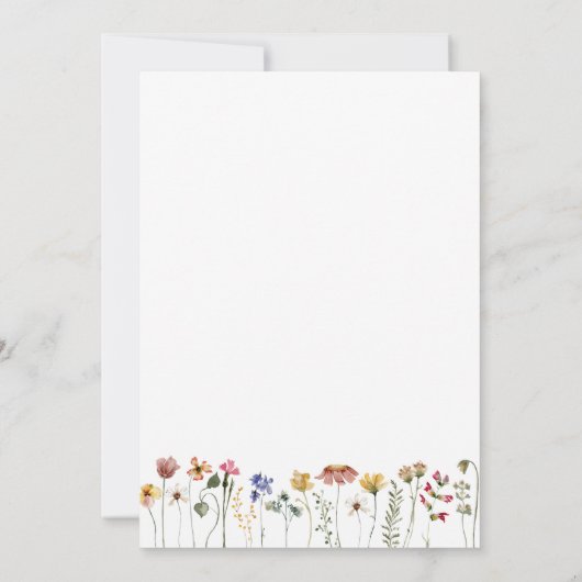 Kleurrijk Wildflower Baby shower Het is een Boy Kaart (Achterkant)