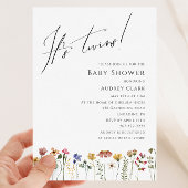 Kleurrijk Wildflower Baby shower Het is een tweeli Kaart