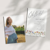Kleurrijk Wildflower Baby shower Oh Baby! Foto Kaart