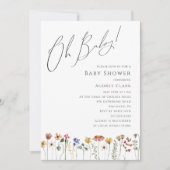 Kleurrijk Wildflower Baby shower Oh Baby! Kaart (Voorkant)