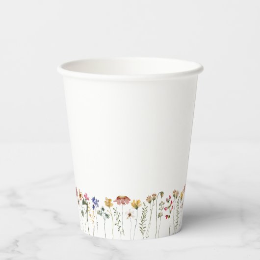 Kleurrijk Wildflower Baby shower Papieren Bekers (Achterkant)