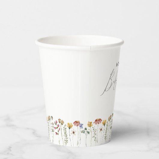 Kleurrijk Wildflower Baby shower Papieren Bekers (Rechts)