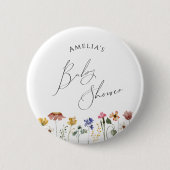 Kleurrijk Wildflower Baby shower Ronde Button 5,7 Cm (Voorkant)