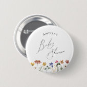 Kleurrijk Wildflower Baby shower Ronde Button 5,7 Cm (Voorkant /achterkant)