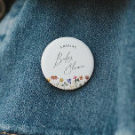 Kleurrijk Wildflower Baby shower Ronde Button 5,7 Cm<br><div class="desc">Deze kleurrijke wilde bloem baby shower knop is ideaal voor uw eenvoudige, grillige, boho regenboog zomerse baby shower. De felle, betoverde roze, gele, oranje en gouden kleurbloemen geven dit product het gevoel van een minimalistische, elegante, hippie-voorjaarstuin. Het moderne ontwerp is kunstzinnig en delicaat, met een klassieke aardse weide die in...</div>