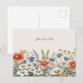 Kleurrijk Wildflower Briefkaart (Voorkant / Achterkant)