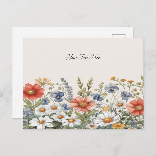 Kleurrijk Wildflower Briefkaart (Voorkant / Achterkant)