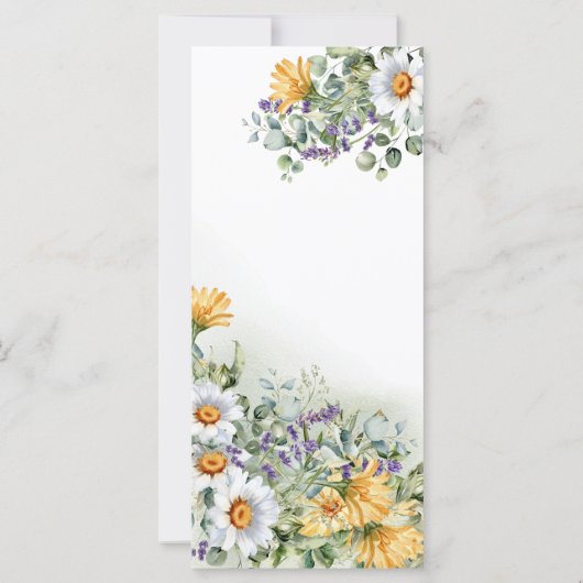 Kleurrijk Wildflower bruiloft programma (Achterkant)