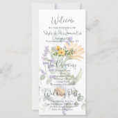 Kleurrijk Wildflower bruiloft programma (Voorkant)