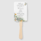 Kleurrijk Wildflower bruiloft programma Handwaaier (Voorkant)