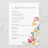 Kleurrijk Wildflower bruiloft programma Programmakaart (Achterkant)