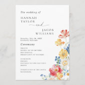 Kleurrijk Wildflower bruiloft programma Programmakaart (Voorkant)