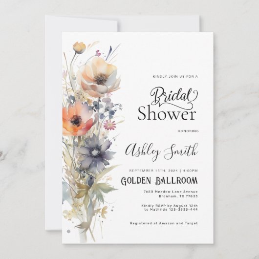 Kleurrijk Wildflower Floral Vrijgezellenfeest Kaart (Voorkant)