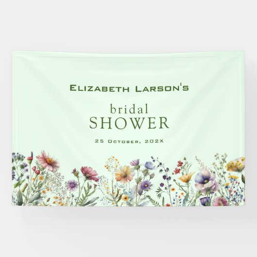 Kleurrijk Wildflower Floral Vrijgezellenfeest Spandoek (Horizontaal)