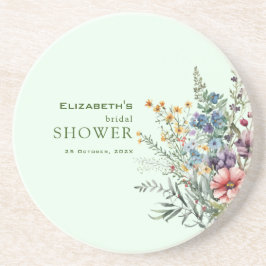 Kleurrijk Wildflower Floral Vrijgezellenfeest Zandsteen Onderzetter