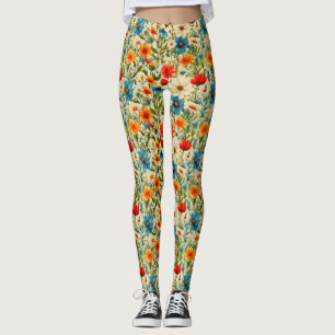 Kleurrijk Wildflower Patroon Leggings