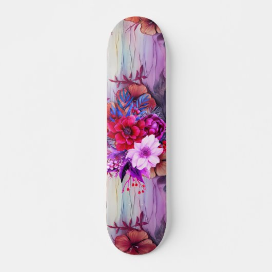 Kleurrijk Wildflower Patroon Skateboard (Voorkant)