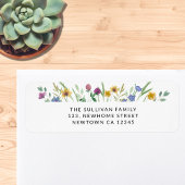 Kleurrijk Wildflower retouradres Etiket