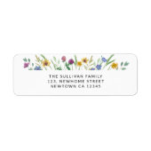 Kleurrijk Wildflower retouradres Etiket (Voorkant)