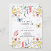 Kleurrijk Wildflower & Vlinder Vrijgezellenfeest Kaart (Voorkant)