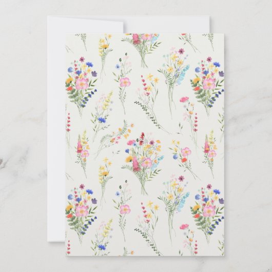 Kleurrijk Wildflower & Vlinder Vrijgezellenfeest Kaart (Achterkant)