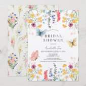 Kleurrijk Wildflower & Vlinder Vrijgezellenfeest Kaart (Voorkant / Achterkant)