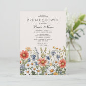 Kleurrijk Wildflower Vrijgezellenfeest Kaart (Staand voorkant)