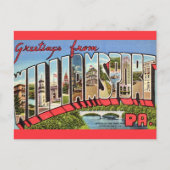 Kleurrijk Williamsport PA Briefkaart (Voorkant)