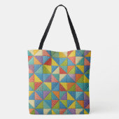Kleurrijk Windmolen Dekbedontwerp Tote Bag (Achterkant)