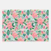 Kleurrijk Winter Floral Holiday Wrapping Paper (Voorkant)