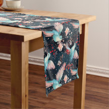 Kleurrijk Winter Kolibrie & Bloemen Patroon
