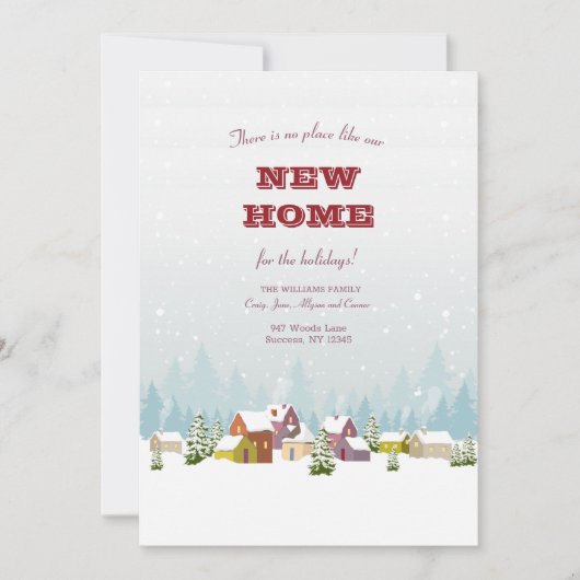 Kleurrijk winterlandschap verhuisbericht kaart (Voorkant)