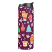 Kleurrijk winterpatroon thermosbeker (Gedraaid links)