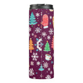 Kleurrijk winterpatroon thermosbeker (Achterkant)