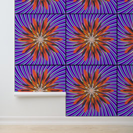 Kleurrijk wiskundig mandala-kunstontwerp  behang