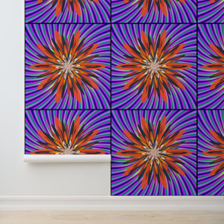 Kleurrijk wiskundig mandala-kunstontwerp behang