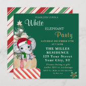 Kleurrijk Witte Olifant Kerstvakantiefeest Feestdagenkaart (Voorkant / Achterkant)