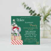 Kleurrijk Witte Olifant Kerstvakantiefeest Feestdagenkaart (Staand voorkant)