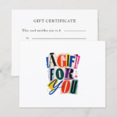 Kleurrijk Witte Zakelijke Cadeaubon (Voorkant / Achterkant)