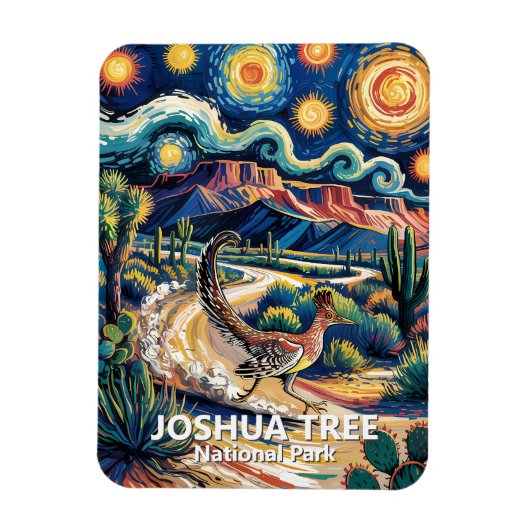 Kleurrijk woestijnlandschap van Joshua Tree Roadru Magneet (Verticaal)